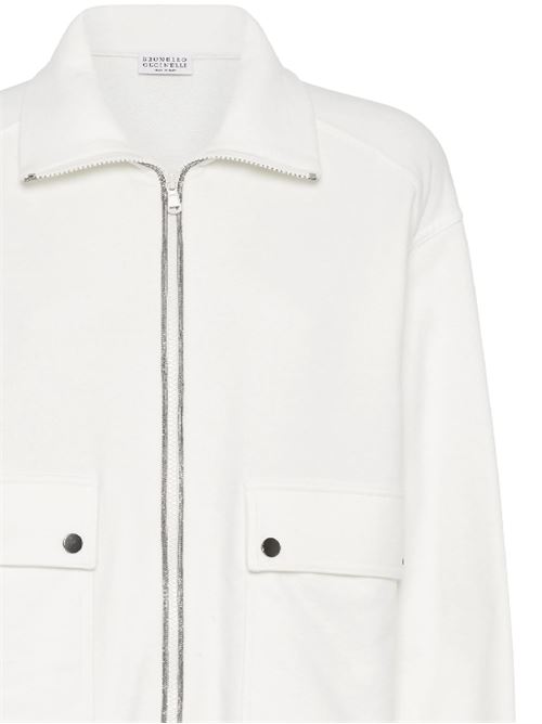 White cotton jacket BRUNELLO CUCINELLI | MN05NHS806C7220